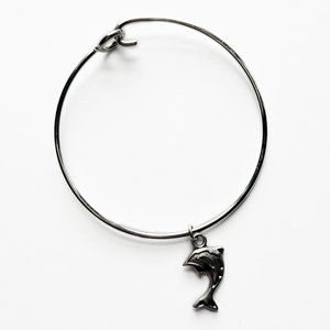 Dolphin Charm Bracelet Silver Color Bangle Style